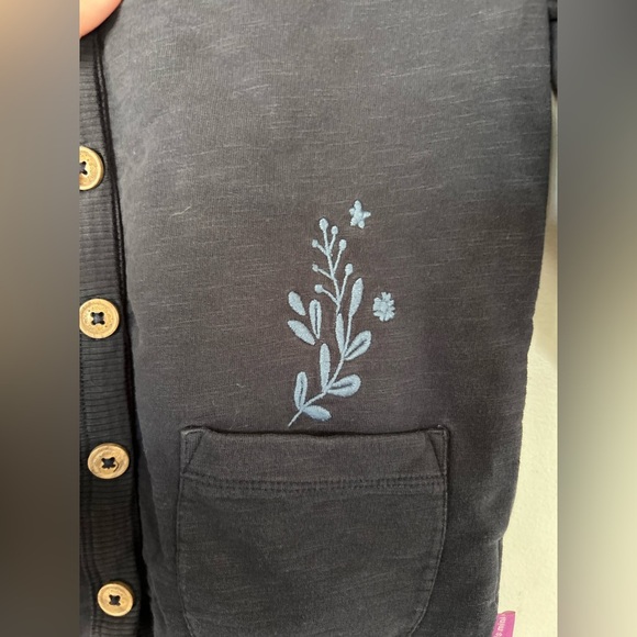 French Terry Navy Button-Up Cardigan | Souris Mini - Picture 5 of 7